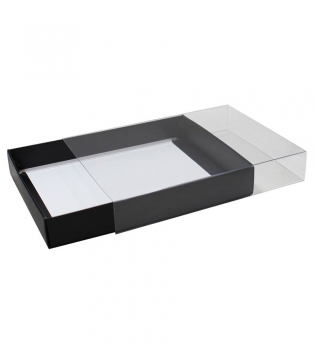 Faltschachtel-Boden schwarz matt für Karten DIN A6 ohne Deckel, separat erhältlich